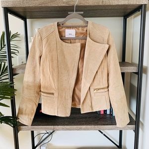 Mango MNG Genuine Leather Bomber Moto Jacket